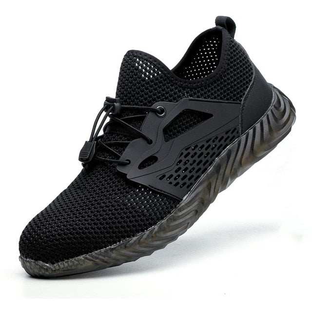 Work Safety Shoes For Men Summer Breathable Boots Working Steel Toe Anti-Smashing Construction Safety Work Sneakers