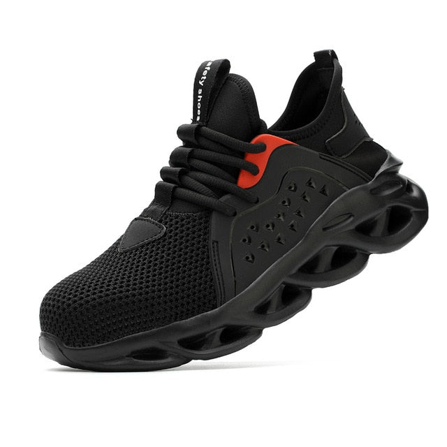 Work Safety Shoes For Men Summer Breathable Boots Working Steel Toe Anti-Smashing Construction Safety Work Sneakers